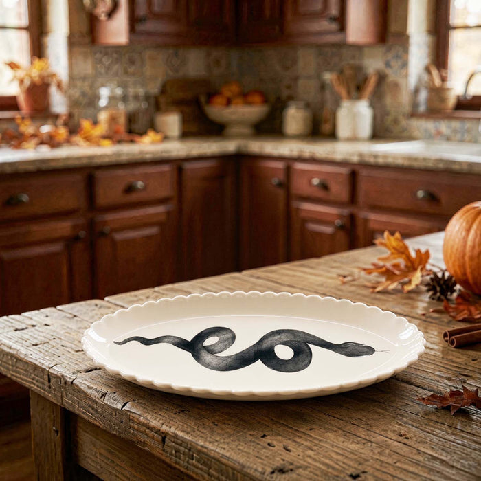 Stoneware Snake Platter - 12" Long