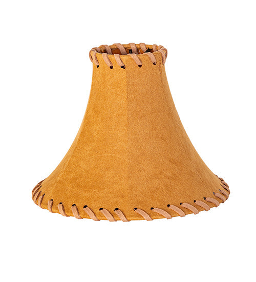 Tan Faux Leather Swoop Lamp Shade 8"