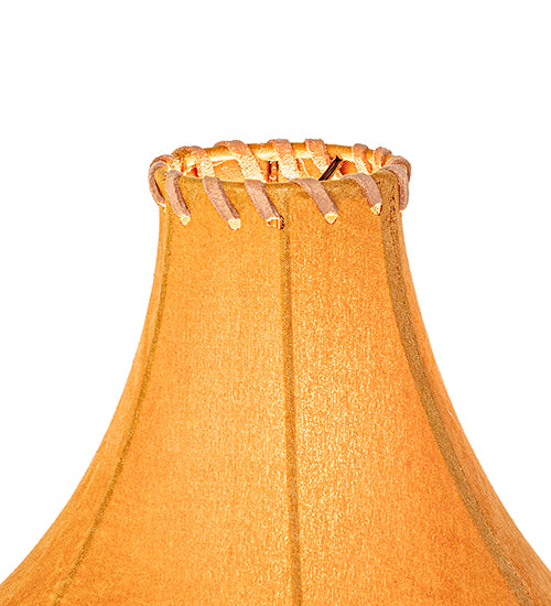 Tan Faux Leather Swoop Lamp Shade 8"