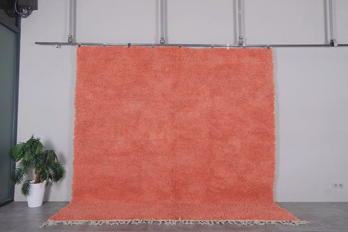 Terracotta Moroccan rug – Burnt orange shag style - Custom size