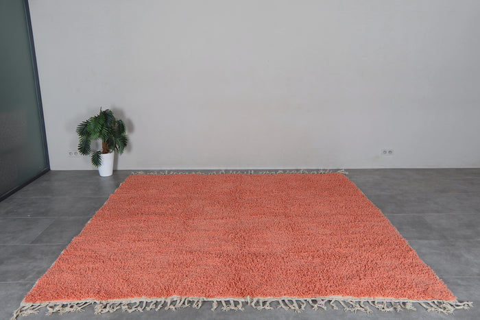 Terracotta Moroccan rug – Burnt orange shag style - Custom size