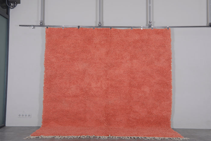 Terracotta Moroccan rug – Burnt orange shag style - Custom size