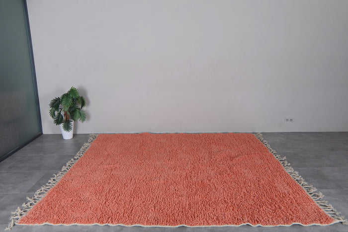 Terracotta Moroccan rug – Burnt orange shag style - Custom size