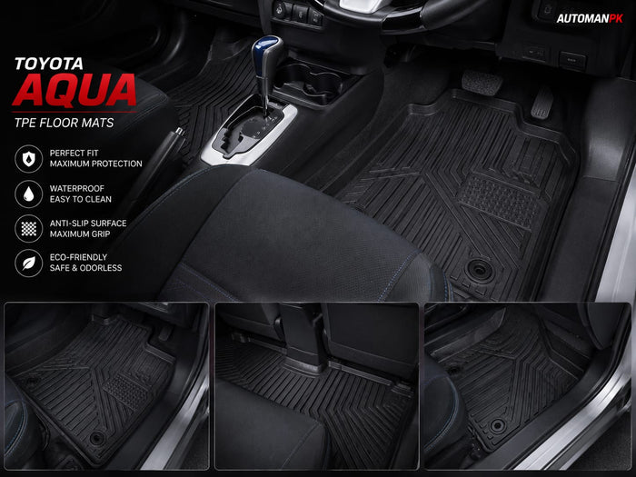 Toyota Aqua TPE Floor Mats 2012-2014 – Custom Fit (3Pcs Set)
