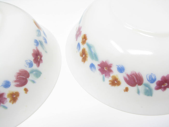 edgebrookhouse - Vintage Arcopal France Floride Glass Bowls with Floral Design - 8 Pieces