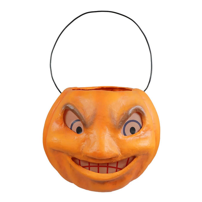 Vintage Mad Pumpkin Bucket - 13" Tall from the 2026 Moonlight Masquerade Halloween collection at Roger's Gardens