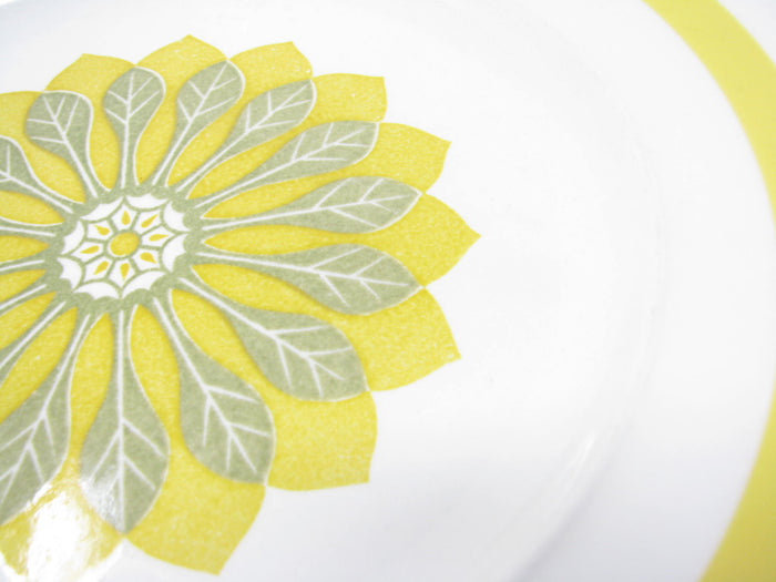 edgebrookhouse - Vintage Premiere Galaxy Japan Salad Plates with Yellow Floral Center Design - 6 Pieces