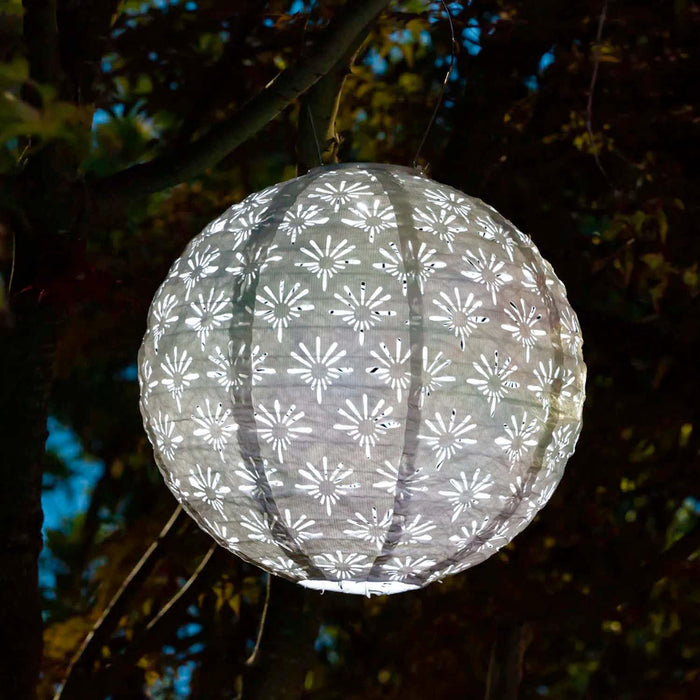 White Solar Globe Lantern - 12" - Roger's Gardens