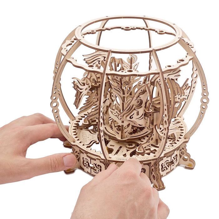 Wooden Mechanical Aquirium Puzzle - 7.5" Tall