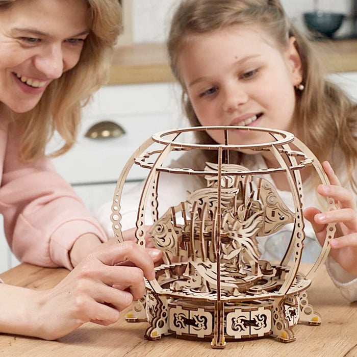 Wooden Mechanical Aquirium Puzzle - 7.5" Tall