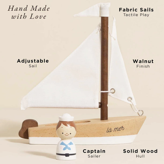 Wooden Sailing Boat & Captain
